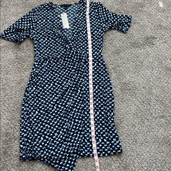 Banana Republic Navy and Light Blue Asymmetrical Dress—Size Petite Small - Picture 5 of 10